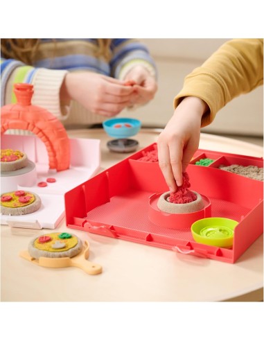 GIOCATTOLO PUBBLICIZZATO: vendita online Kinetic Sand Squish Pizza Set 452 g – Kit Divertente Spin Master in offerta