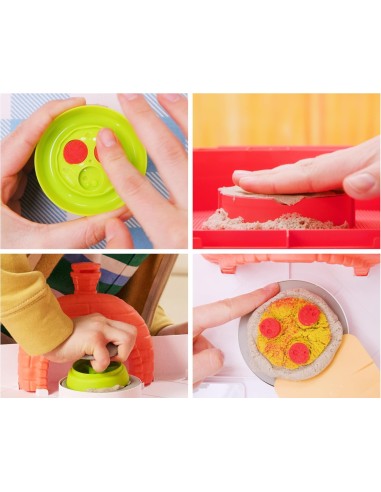 GIOCATTOLO PUBBLICIZZATO: vendita online Kinetic Sand Squish Pizza Set 452 g – Kit Divertente Spin Master in offerta