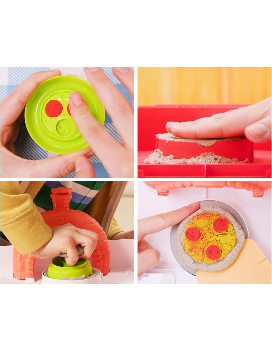 GIOCATTOLO PUBBLICIZZATO: vendita online Kinetic Sand Squish Pizza Set 452 g – Kit Divertente Spin Master in offerta