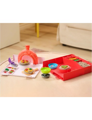 GIOCATTOLO PUBBLICIZZATO: vendita online Kinetic Sand Squish Pizza Set 452 g – Kit Divertente Spin Master in offerta