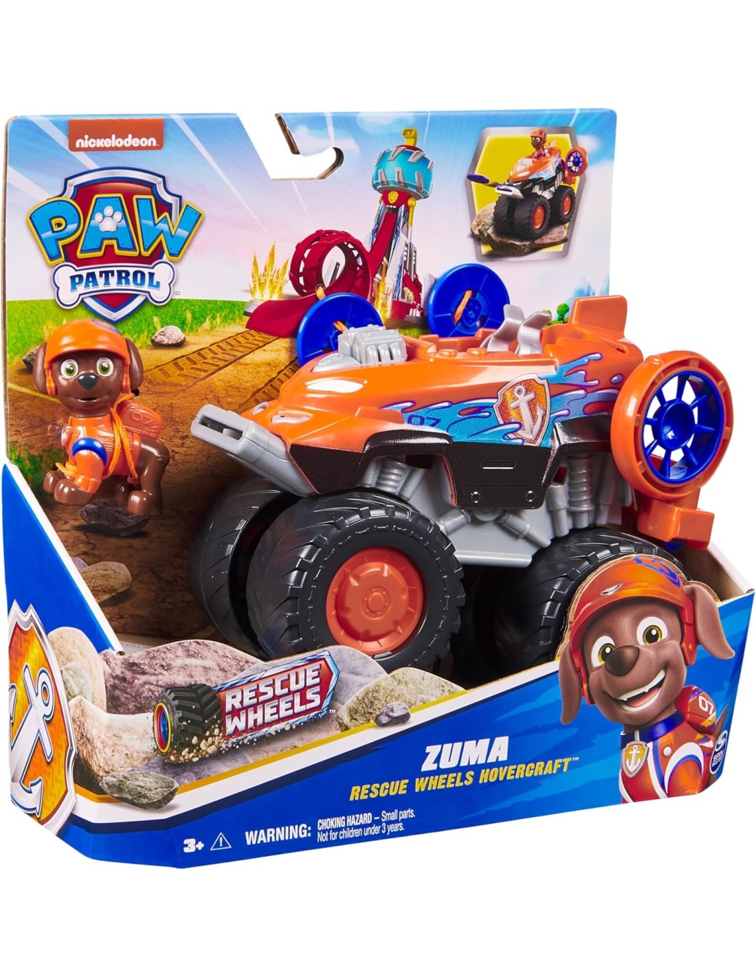 GIOCATTOLO PUBBLICIZZATO: vendita online Paw Patrol Rescue Wheels Hovercraft di Zuma con Figura e Lanciamissili – Spin Master...