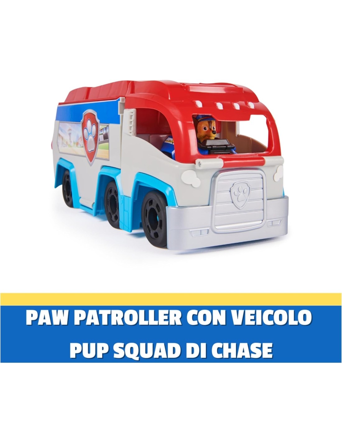 GIOCATTOLO PUBBLICIZZATO: vendita online Paw Patrol Pup Squad Patroller con Chase e Mini Racer – Camion Veicolo da 25 cm in o...