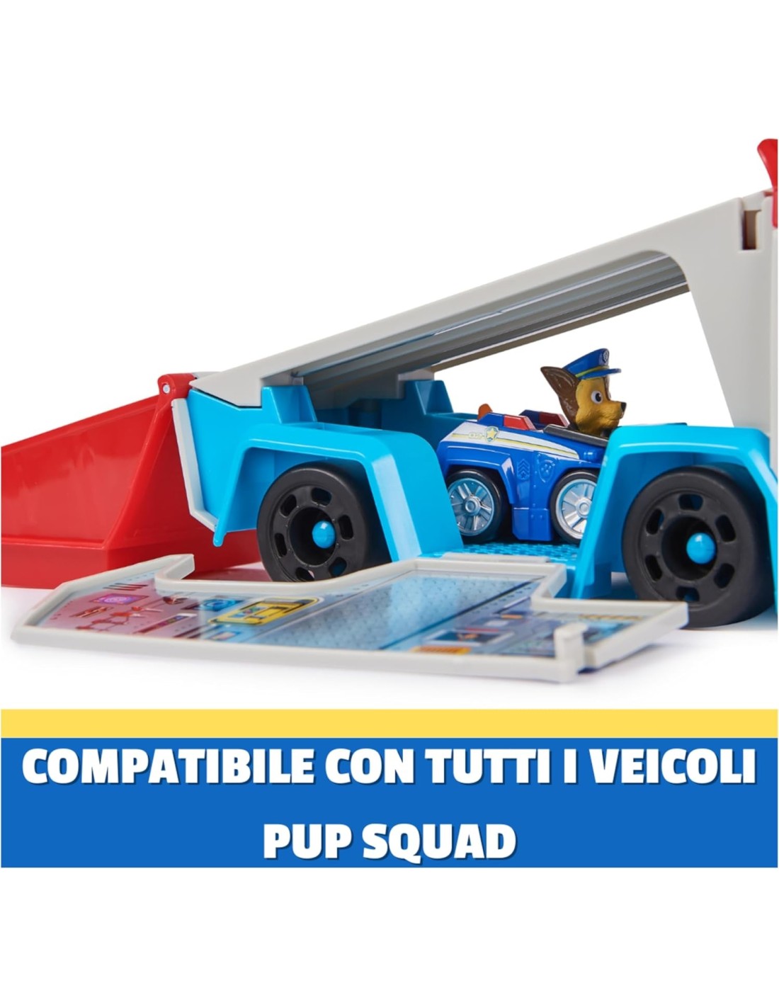 GIOCATTOLO PUBBLICIZZATO: vendita online Paw Patrol Pup Squad Patroller con Chase e Mini Racer – Camion Veicolo da 25 cm in o...