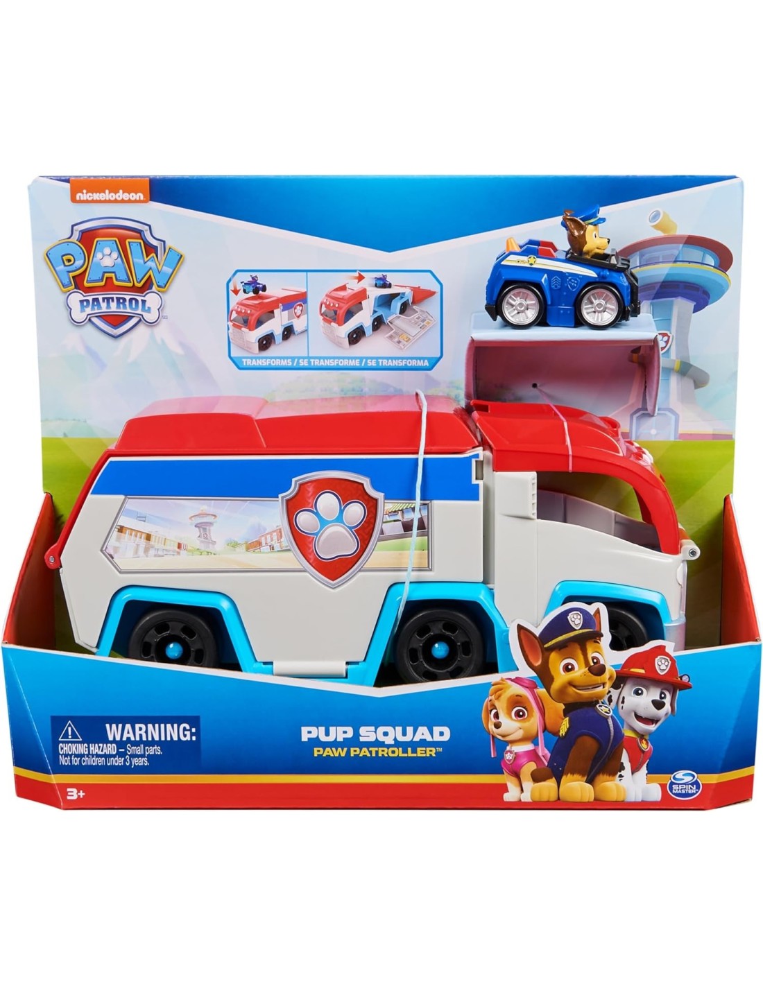 GIOCATTOLO PUBBLICIZZATO: vendita online Paw Patrol Pup Squad Patroller con Chase e Mini Racer – Camion Veicolo da 25 cm in o...