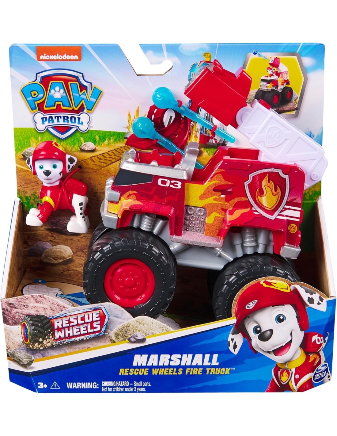 GIOCATTOLO PUBBLICIZZATO: vendita online Paw Patrol Rescue Wheels Monster Truck Marshall con Lanciamissili – Spin Master in o...