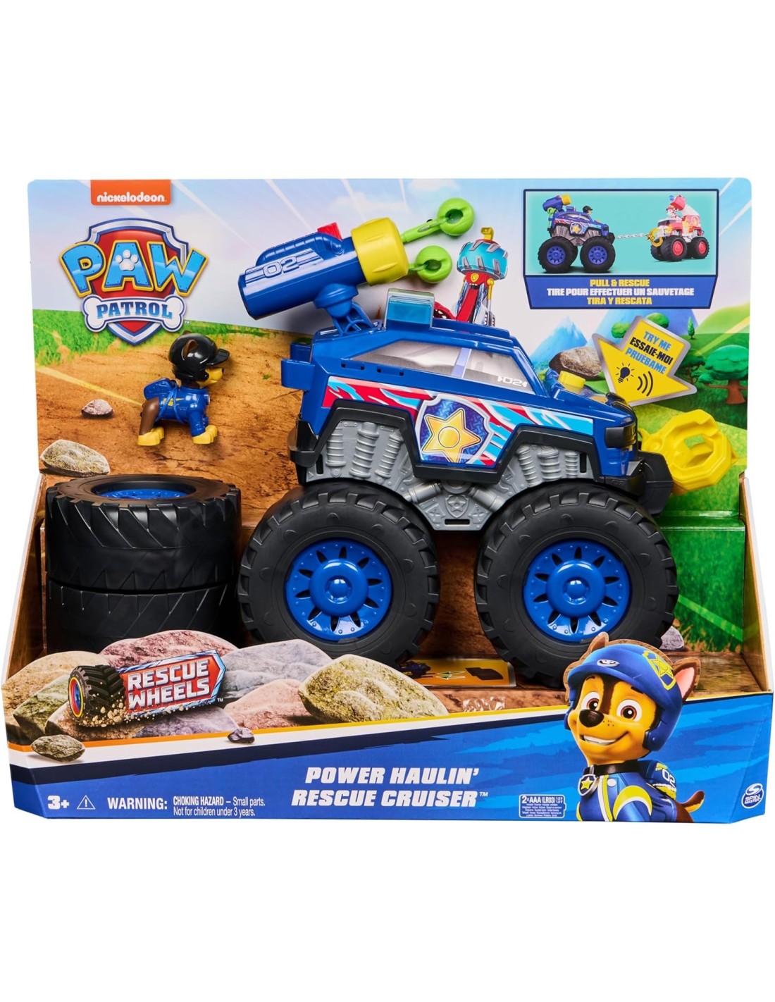 GIOCATTOLO PUBBLICIZZATO: vendita online Paw Patrol Chase Power Haulin’ Cruiser – Rescue Wheels con Luci, Suoni e Verricello ...