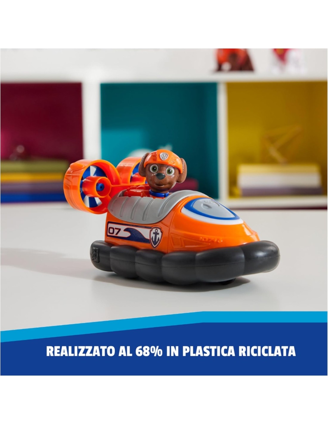 GIOCATTOLO PUBBLICIZZATO: vendita online Paw Patrol Zuma Hovercraft Eco-Friendly con Figura – Veicolo da 13 cm in offerta