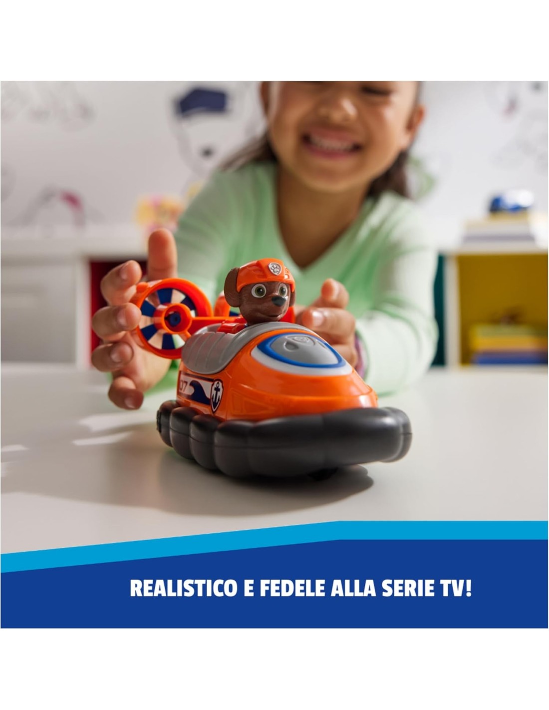 GIOCATTOLO PUBBLICIZZATO: vendita online Paw Patrol Zuma Hovercraft Eco-Friendly con Figura – Veicolo da 13 cm in offerta
