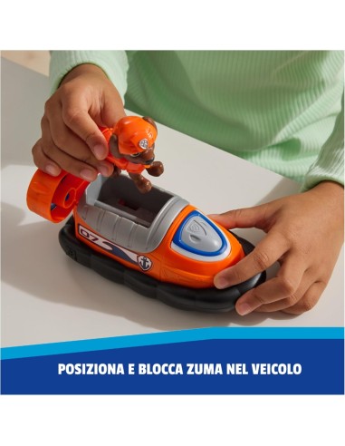 GIOCATTOLO PUBBLICIZZATO: vendita online Paw Patrol Zuma Hovercraft Eco-Friendly con Figura – Veicolo da 13 cm in offerta