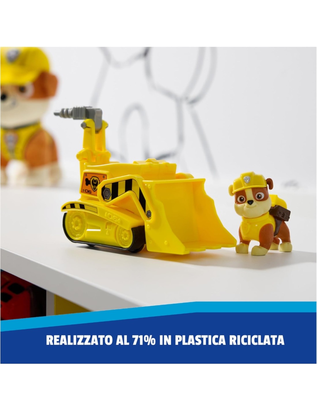 GIOCATTOLO PUBBLICIZZATO: vendita online Paw Patrol Rubble Bulldozer Monster Truck – Veicolo con Figura e Ruote funzionanti i...