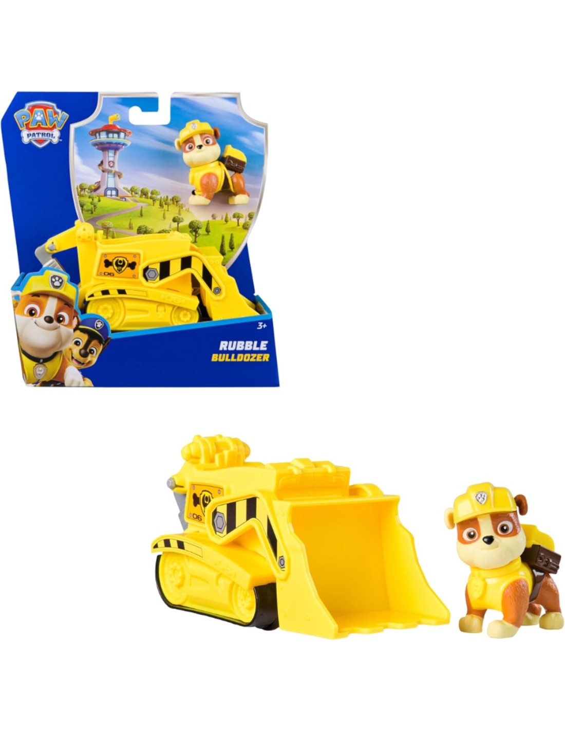 GIOCATTOLO PUBBLICIZZATO: vendita online Paw Patrol Rubble Bulldozer Monster Truck – Veicolo con Figura e Ruote funzionanti i...