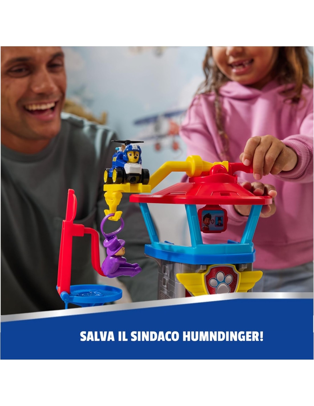 GIOCATTOLO PUBBLICIZZATO: vendita online Paw Patrol Pup Squad Playset “Adventure Bay Airport” – Air Rescue da 30 cm in offerta