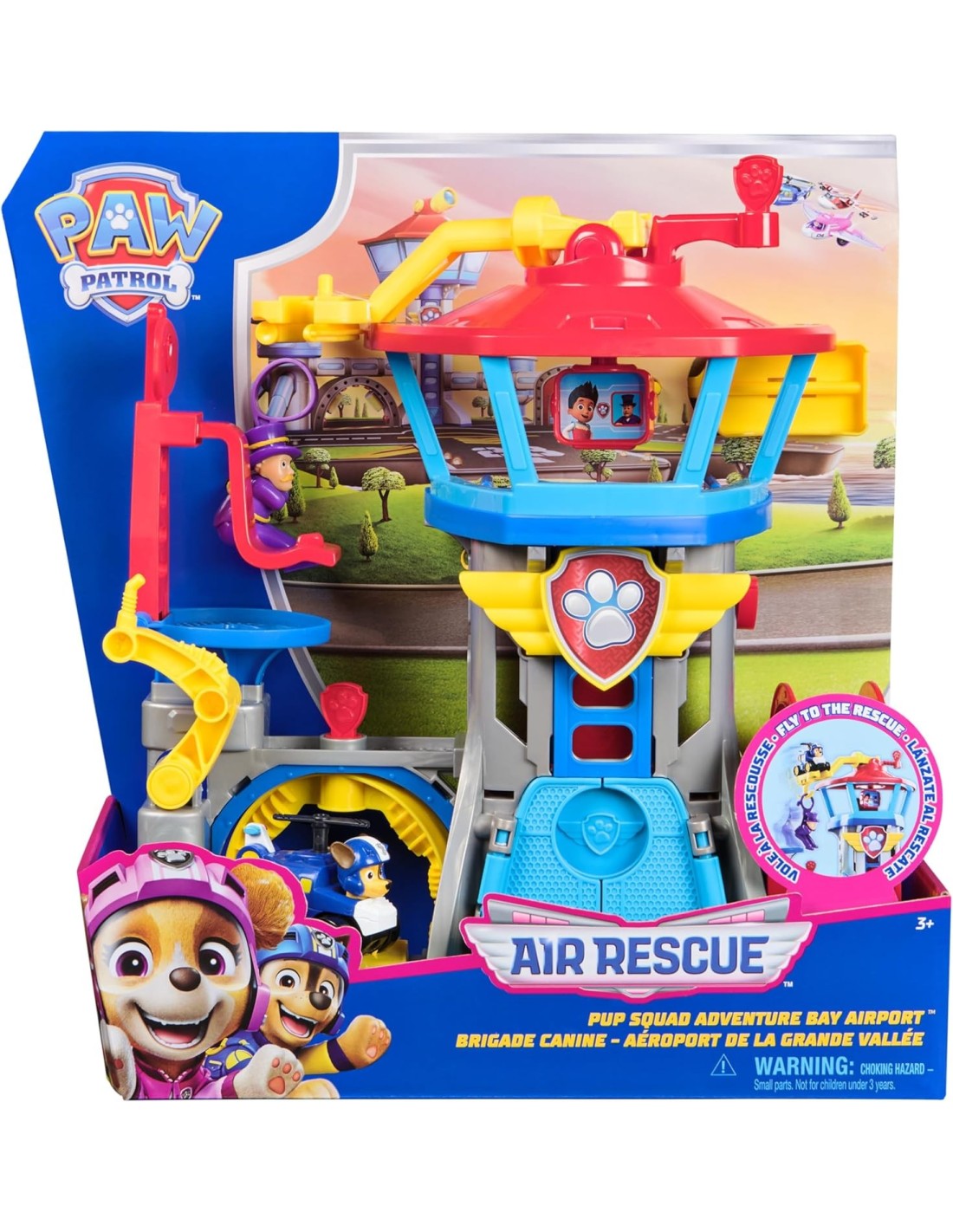 GIOCATTOLO PUBBLICIZZATO: vendita online Paw Patrol Pup Squad Playset “Adventure Bay Airport” – Air Rescue da 30 cm in offerta