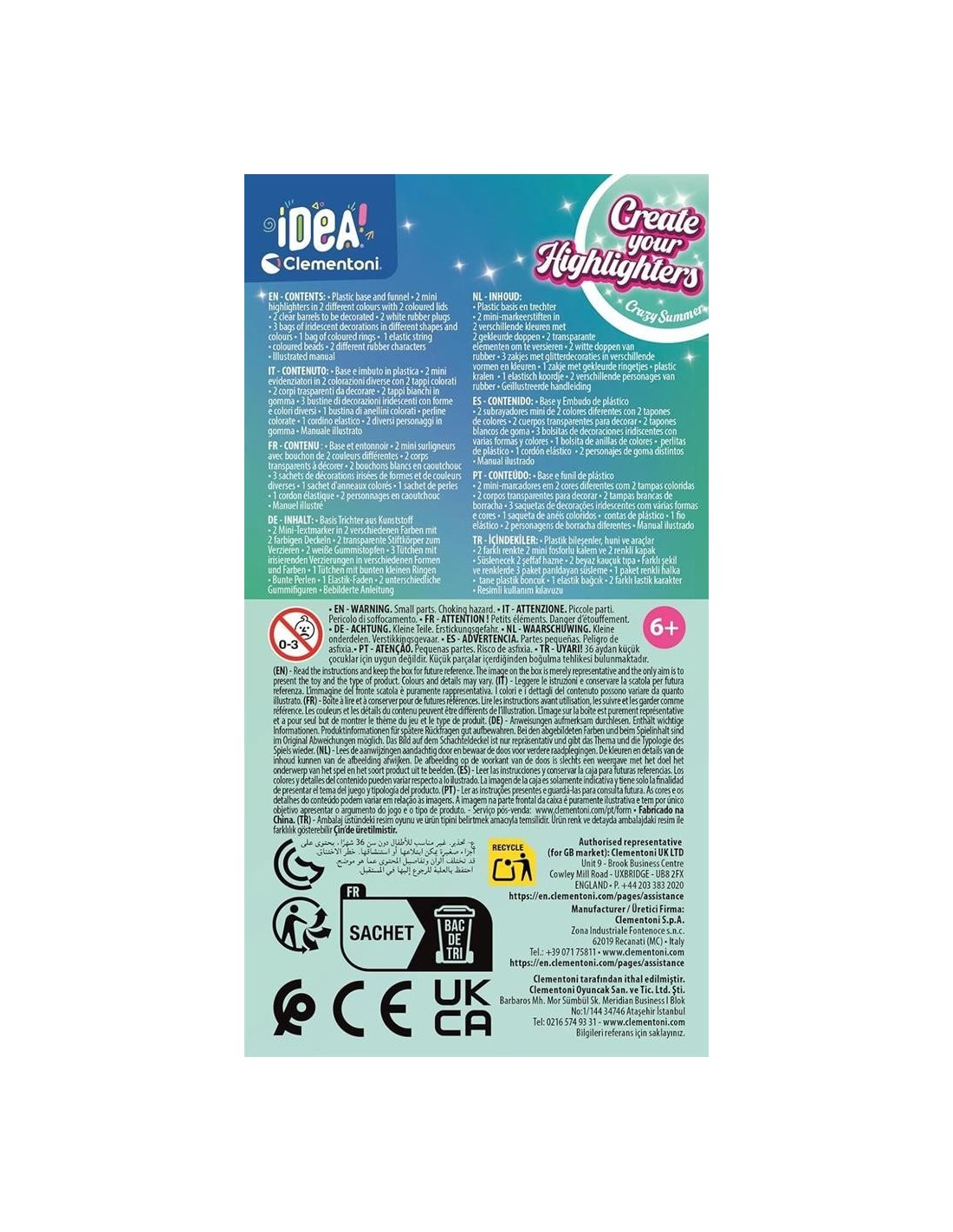 Creatività, Clementoni Idea Create Your Highlighters Crazy Summer | Shop in Casa