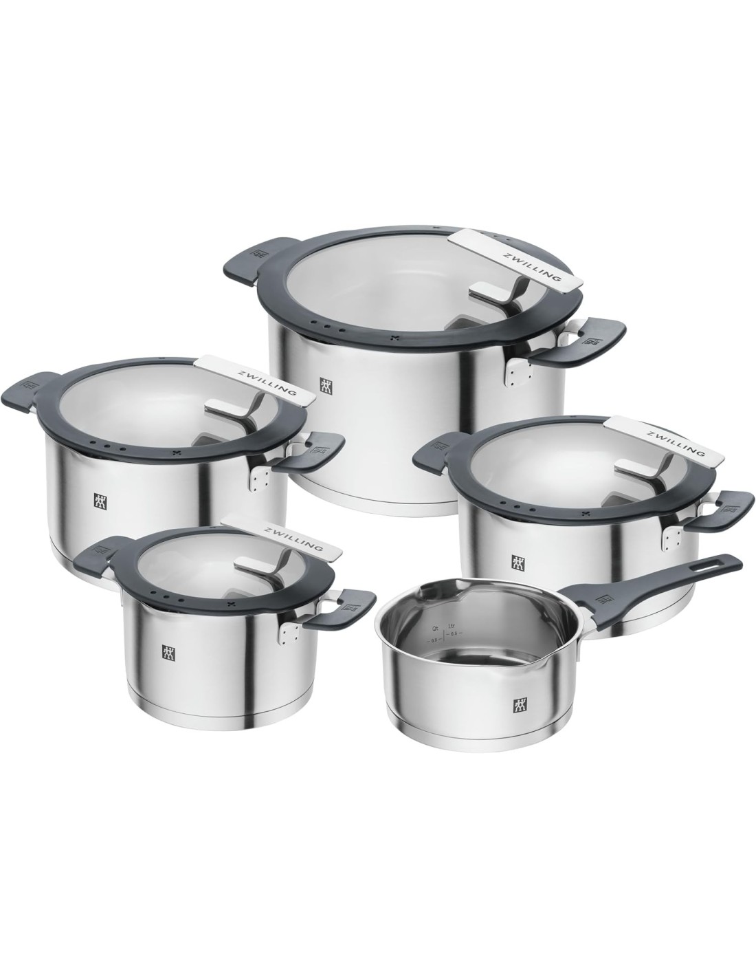 BATTERIE COMPLETE: vendita online ZWILLING Simplify Set Pentole 5 pezzi in Acciaio 18/10 – Coperchi con Scolapasta in offerta