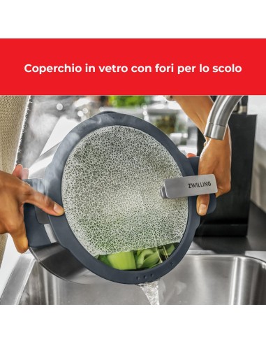 BATTERIE COMPLETE: vendita online ZWILLING Simplify Set Pentole 5 pezzi in Acciaio 18/10 – Coperchi con Scolapasta in offerta