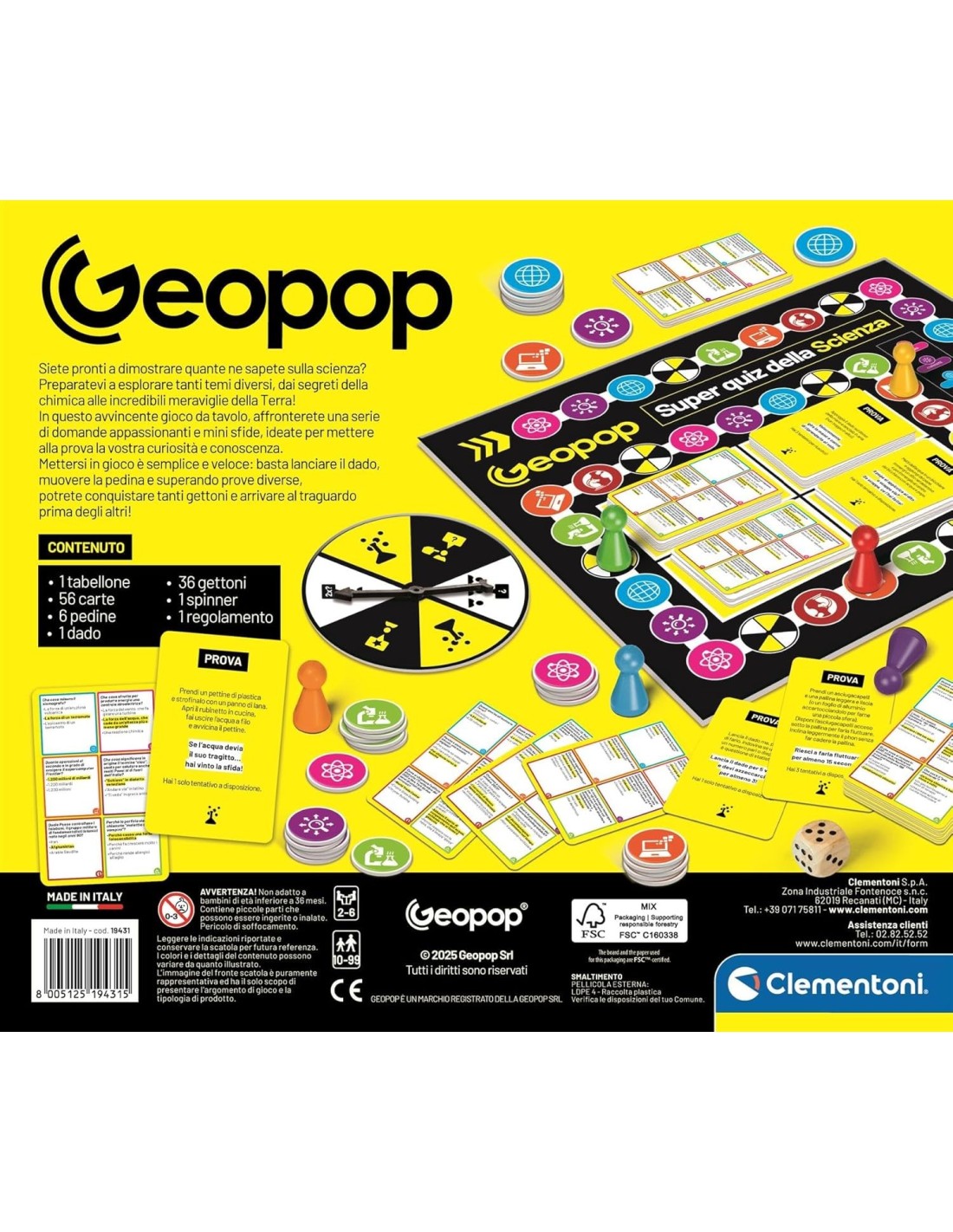Clementoni Geopop Quiz Scienza 10+ Anni 2-6 Giocatori | Shop in Casa