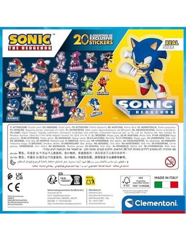 Puzzle Clementoni 180 pezzi con sticker Sonic, divertimento e creatività per bambini | Shop in Casa