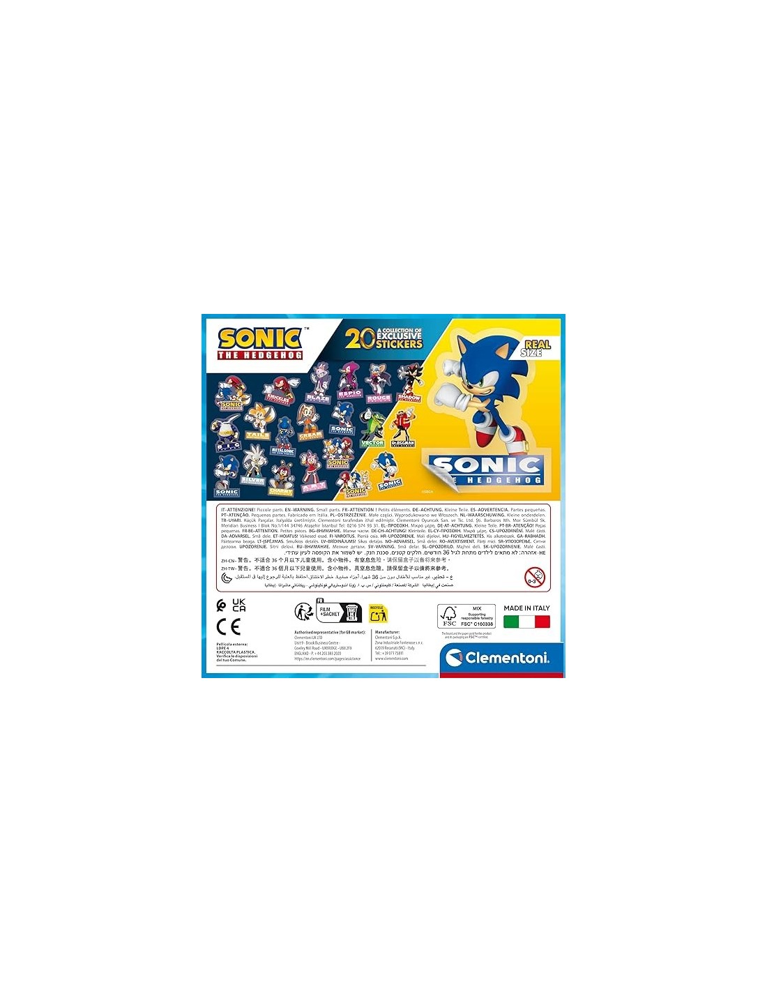 Puzzle Clementoni 180 pezzi con sticker Sonic, divertimento e creatività per bambini | Shop in Casa
