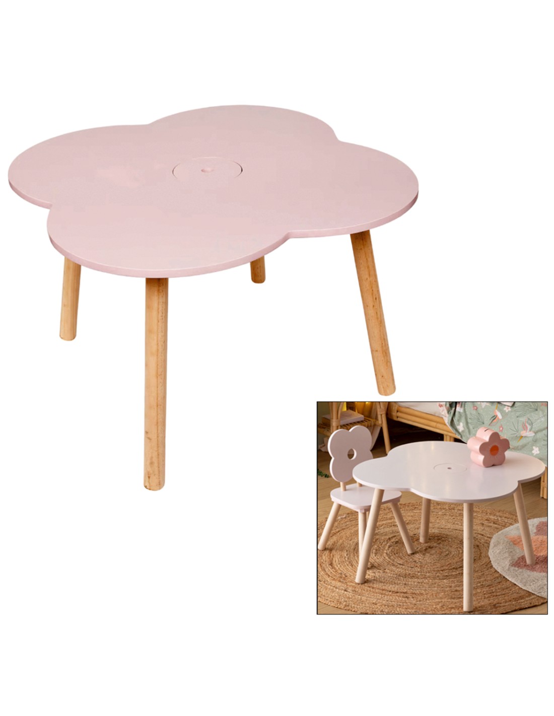 TAVOLO BABY 174318B FIORE 51X40CM ROSA