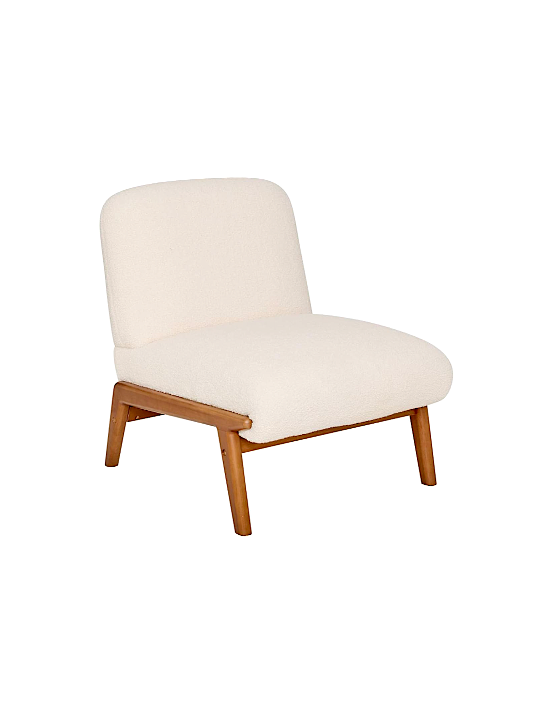 POLTRONE E DIVANI: vendita online Poltrona bouclé, Liora, avorio, legno FSC, 61,4x75,5x76 cm, stile moderno in offerta