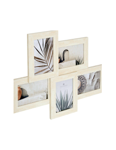 PORTAFOTO E CORNICI: vendita online Cornice multifoto, 5 foto, effetto travertino, Anaya, 48,4x38,2 cm, beige, plastica e vet...