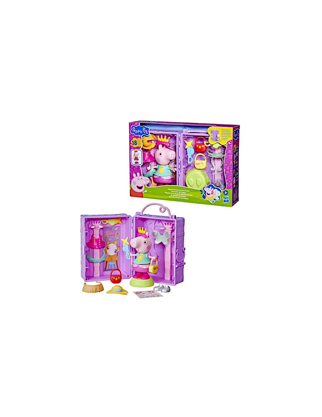 Peppa Pig guardaroba playset con figura 15 cm e accessori in custodia | shopincasa.it