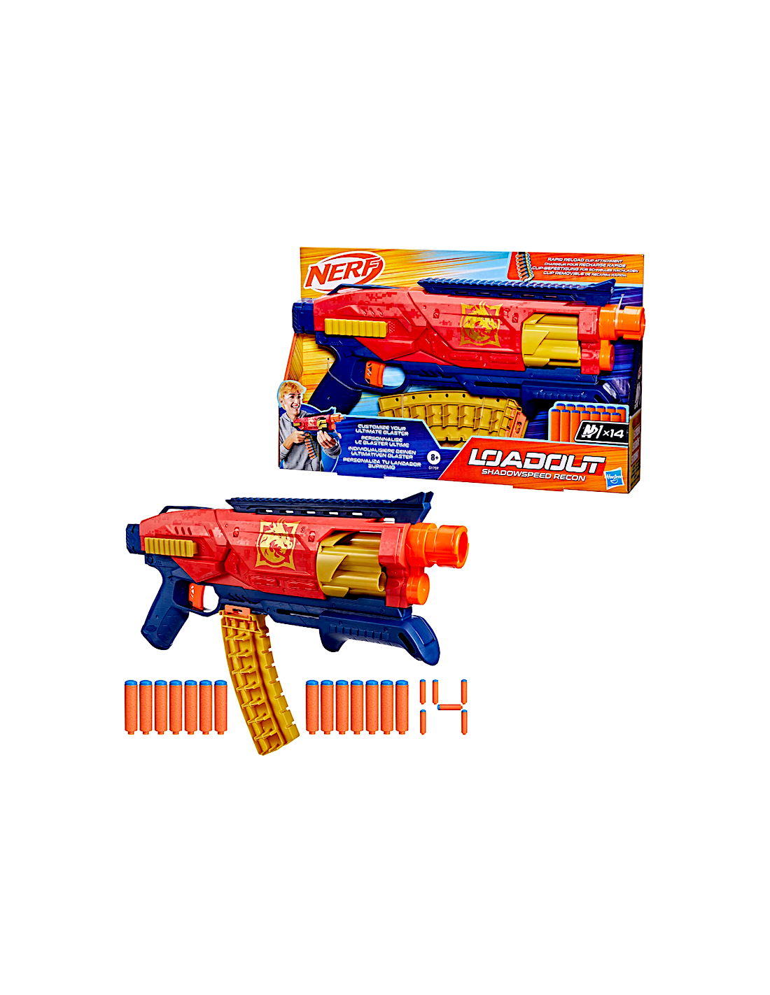 Blaster Nerf Loadout Shadowspeed Recon con 14 dardi | shopincasa.it
