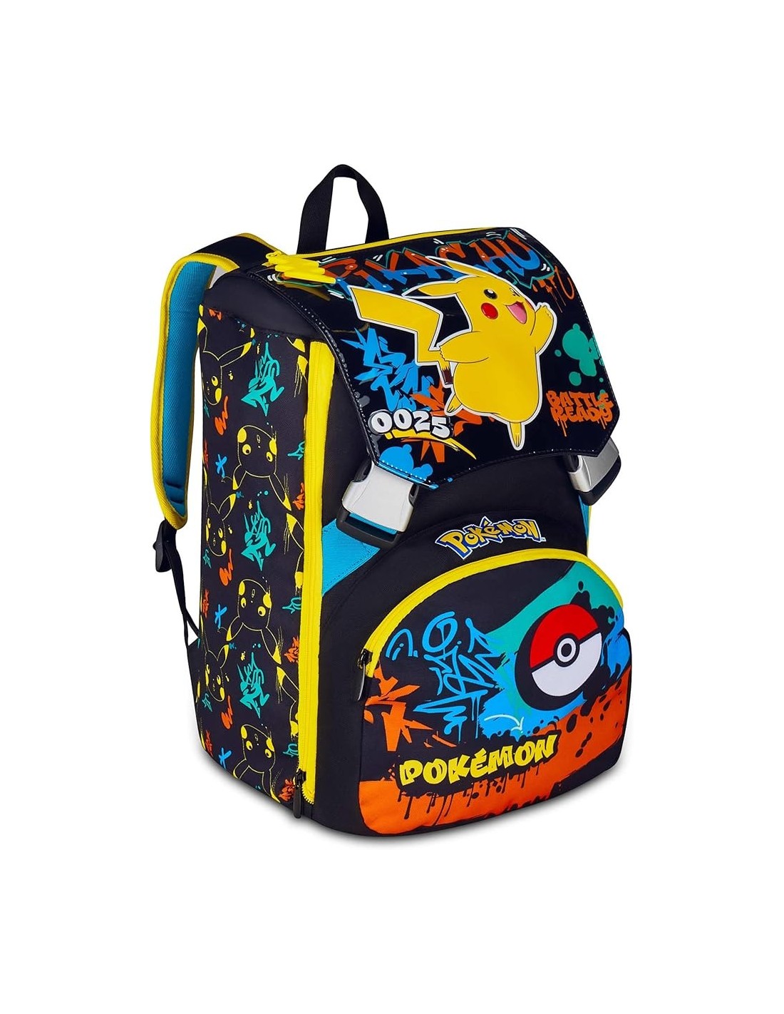 ZAINI: vendita online Zaino scuola Seven, Pokémon, doppio scomparto estensibile, 24-27 litri, nero, bambino, scuola elementar...
