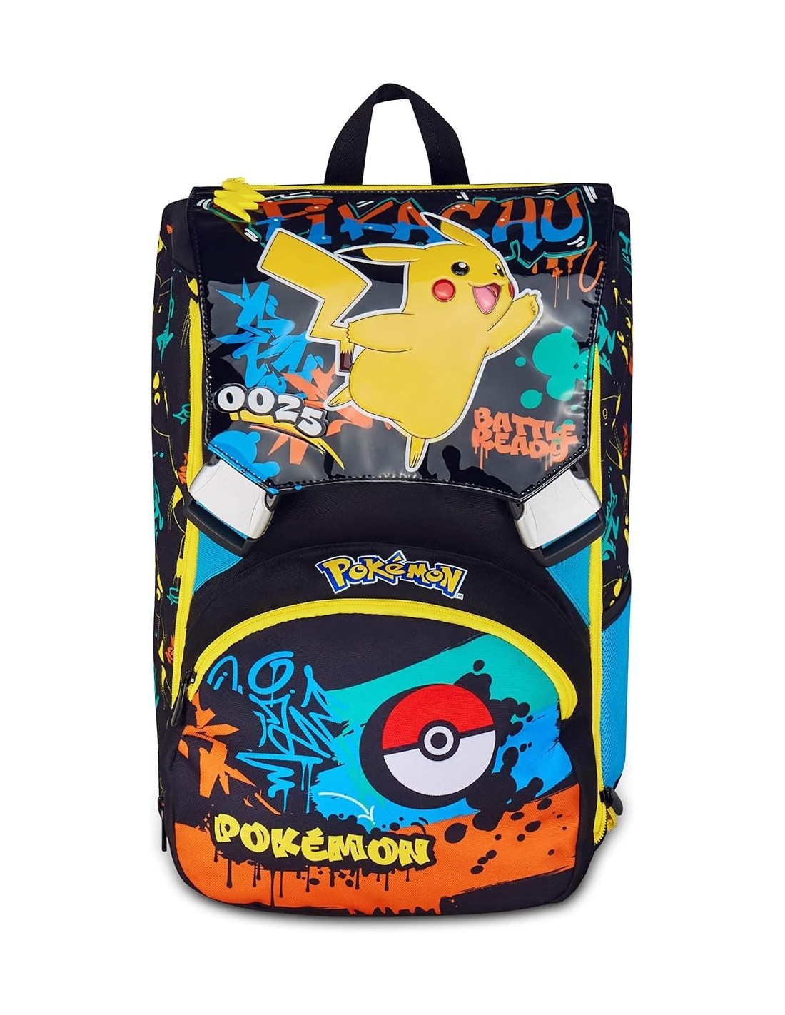 ZAINI: vendita online Zaino scuola Seven, Pokémon, doppio scomparto estensibile, 24-27 litri, nero, bambino, scuola elementar...