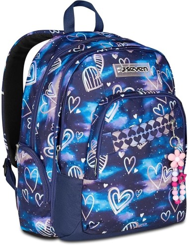 ZAINI: vendita online Seven Zaino Scuola Dual Detach, Viola Fucsia, 32L, Doppio Scomparto con Zainetto Staccabile, Tasca PC i...