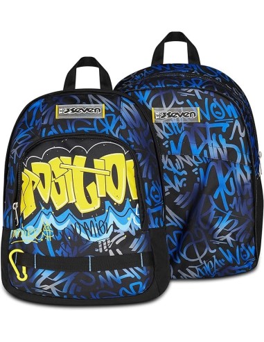 ZAINI: vendita online Seven Zaino Scuola, Dual Detach, Blu Giallo, Doppio Scomparto 32 L, Con Tasca PC, 30x43,5x24 cm in offerta