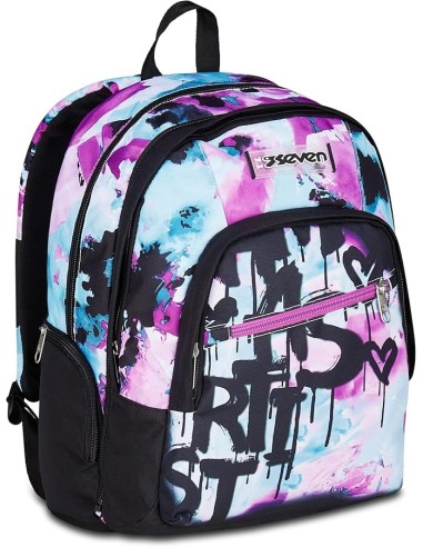 ZAINI: vendita online Seven Zaino Scuola, Dual Detach, Azzurro Fucsia, Doppio Scomparto 32 L, Con Tasca PC, Scuola, 30x43,5x2...