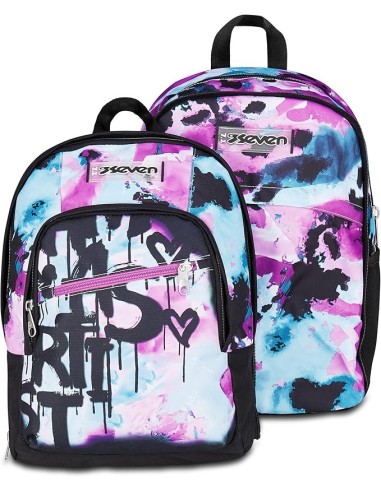 ZAINI: vendita online Seven Zaino Scuola, Dual Detach, Azzurro Fucsia, Doppio Scomparto 32 L, Con Tasca PC, Scuola, 30x43,5x2...