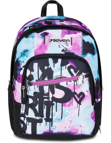 ZAINI: vendita online Seven Zaino Scuola, Dual Detach, Azzurro Fucsia, Doppio Scomparto 32 L, Con Tasca PC, Scuola, 30x43,5x2...