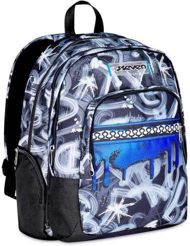 ZAINI: vendita online Seven Zaino Scuola, Dual Detach, Grigio Azzurro, Doppio Scomparto 32 L, Con Tasca PC, Organizer, Zaino,...