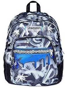ZAINI: vendita online Seven Zaino Scuola, Dual Detach, Grigio Azzurro, Doppio Scomparto 32 L, Con Tasca PC, Organizer, Zaino,...