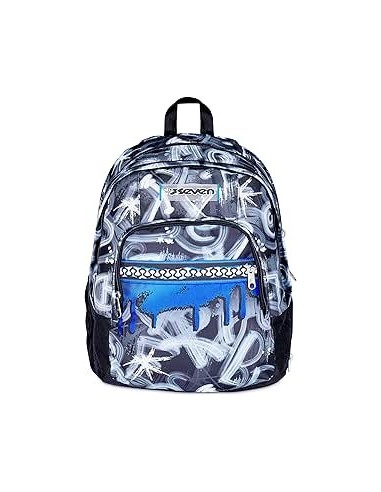 ZAINI: vendita online Seven Zaino Scuola, Dual Detach, Grigio Azzurro, Doppio Scomparto 32 L, Con Tasca PC, Organizer, Zaino,...