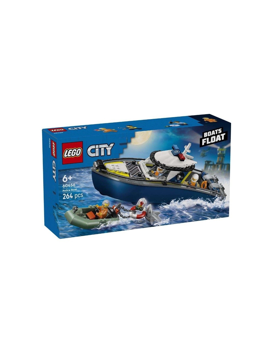 LEGO City 60456, inseguimento sul mare con barche, squalo e polizia per bambini da 6 anni | Shop in Casa