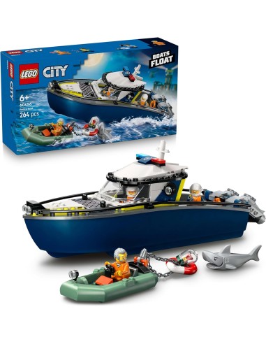 LEGO City 60456, inseguimento sul mare con barche, squalo e polizia per bambini da 6 anni | Shop in Casa
