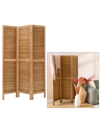 SEPARE' E PARAVENTO: vendita online Paravento, Camila, L. 120 x P. 2 x H. 170 cm, Legno Paulownia, Marrone, Pannelli Pieghevo...