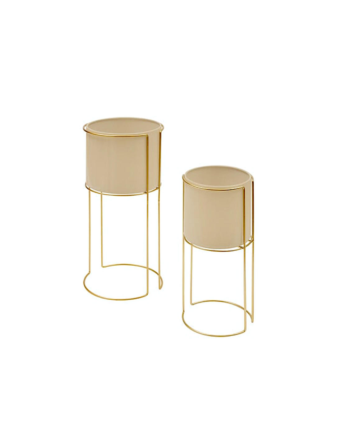 VASI D'ARREDO: vendita online Portavaso, Zigy, Set 2 pezzi, Metallo Dorato, Diametro 28 cm, Altezza 55 cm in offerta