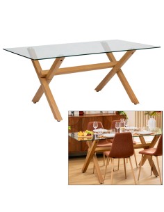 TAVOLO 206040A JOREL 180X90 H74CM VETRO/METALLO