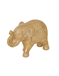 OGGETTISTICA: vendita online Elefante Decorativo Gajah, Resina Dorata, L 16,5 cm, P 7 cm, H 11,5 cm in offerta