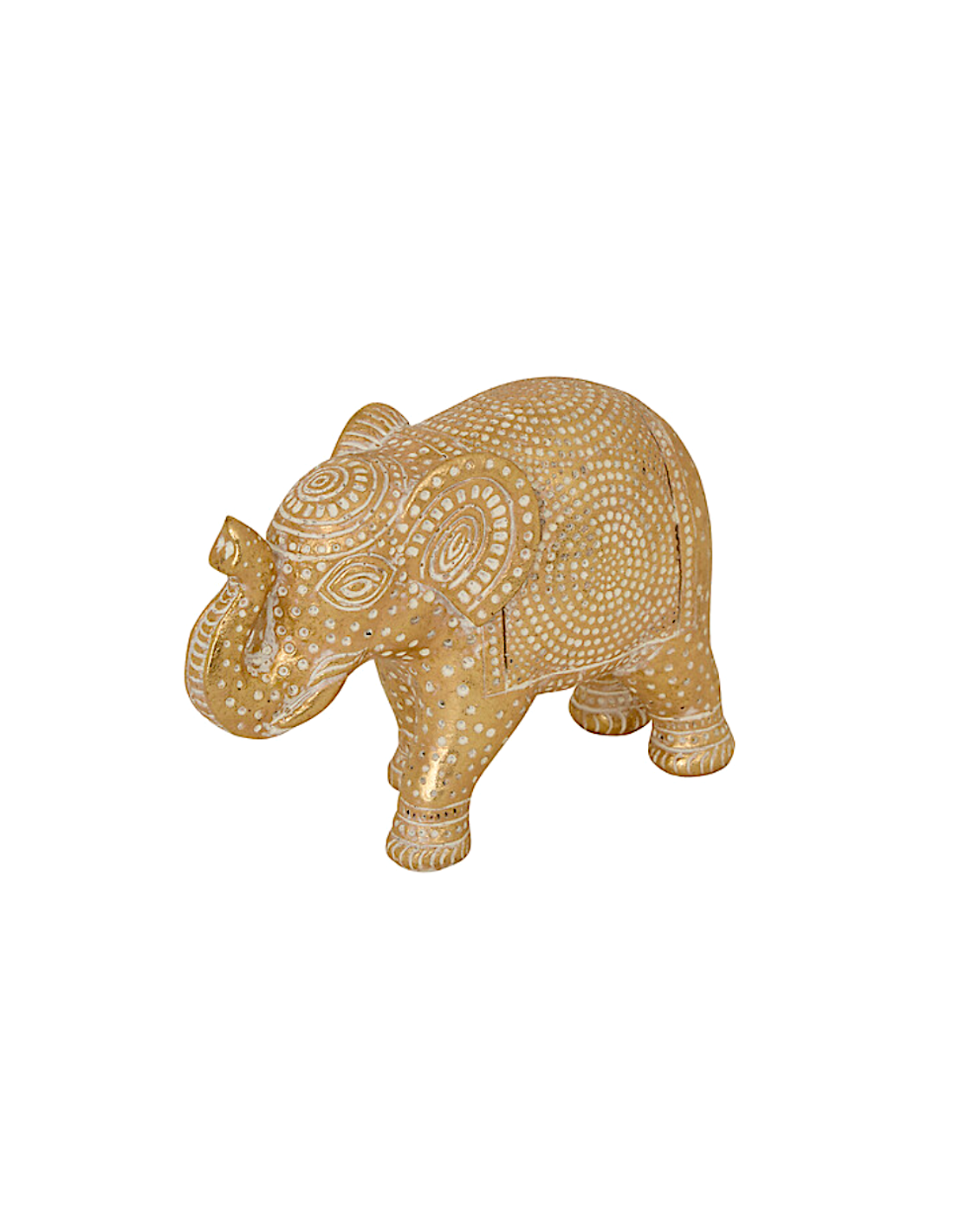 OGGETTISTICA: vendita online Elefante Decorativo Gajah, Resina Dorata, L 16,5 cm, P 7 cm, H 11,5 cm in offerta