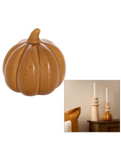 OGGETTISTICA: vendita online Zucca Decorativa Autunno, Ceramica Stoneware, Diametro 10,5 cm, Profondità 10 cm in offerta