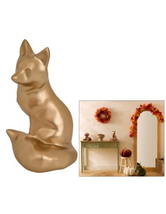 OGGETTISTICA: vendita online Volpe Decorativa Autunno, Resina Bronzo, L 16 cm, P 14 cm, H 26 cm in offerta