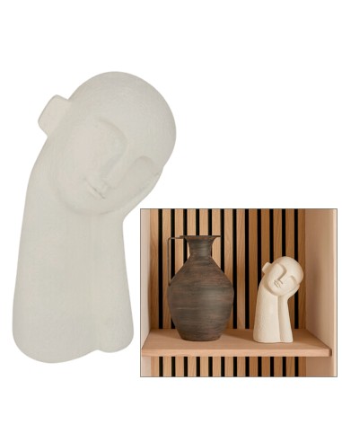 OGGETTISTICA: vendita online Statua Viso Wonj, Resina Bianca, L 14,5 cm, P 10 cm, H 24,5 cm in offerta