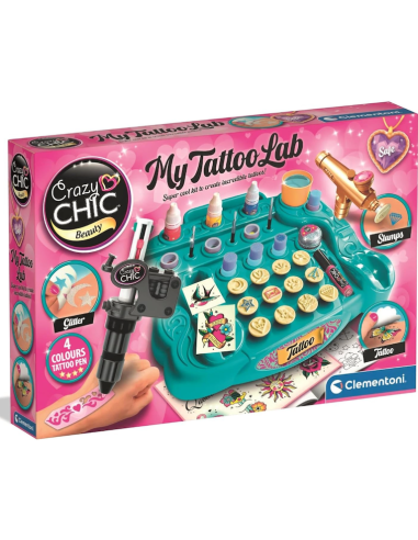 Clementoni Crazy Chic My Tattoo Lab gioco creativo tatuaggi temporanei | shopincasa.it