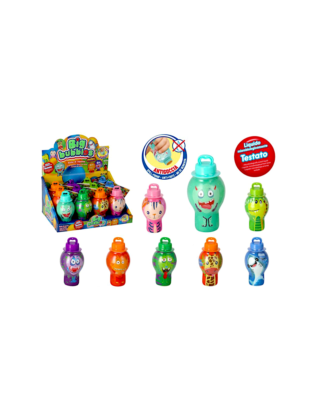 Bolle di sapone animali 30 ml assortiti con tappo antigoccia | shopincasa.it